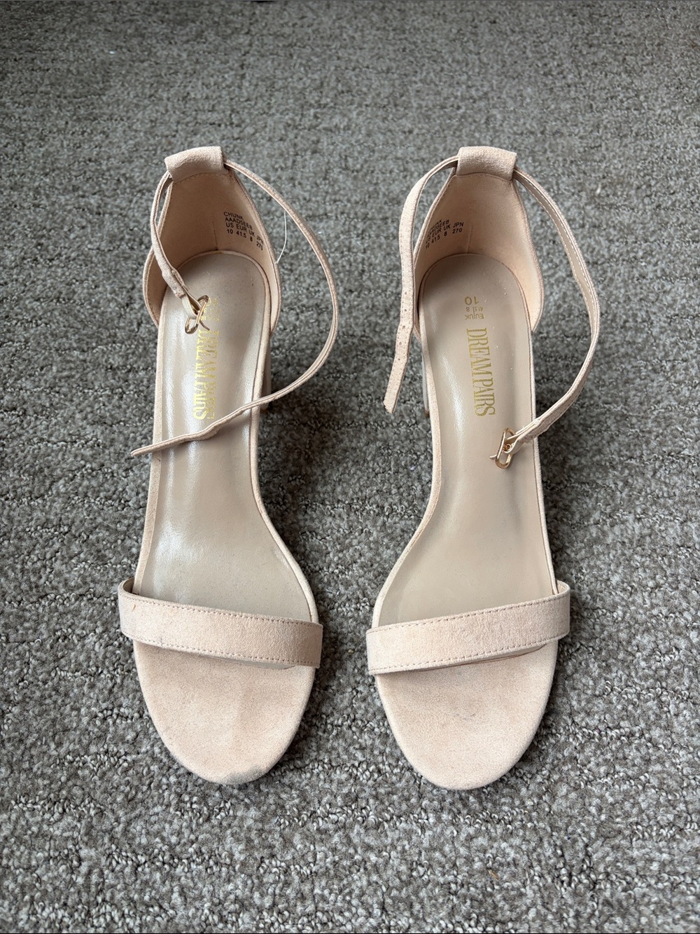 Dream Pairs Blush Ankle-Strap Block Heel Sandals